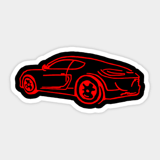 Red Sports Car Sticker